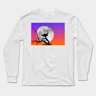 Vulture Silhouetted Against Supermoon Long Sleeve T-Shirt